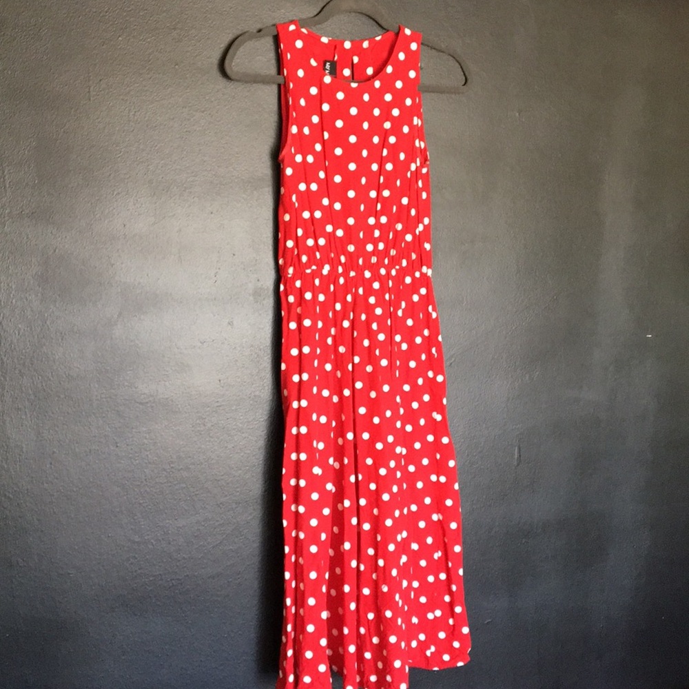 Red and white polka dot sundress